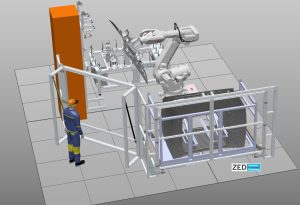 Celula robotizata pentru manipulare produse automotive