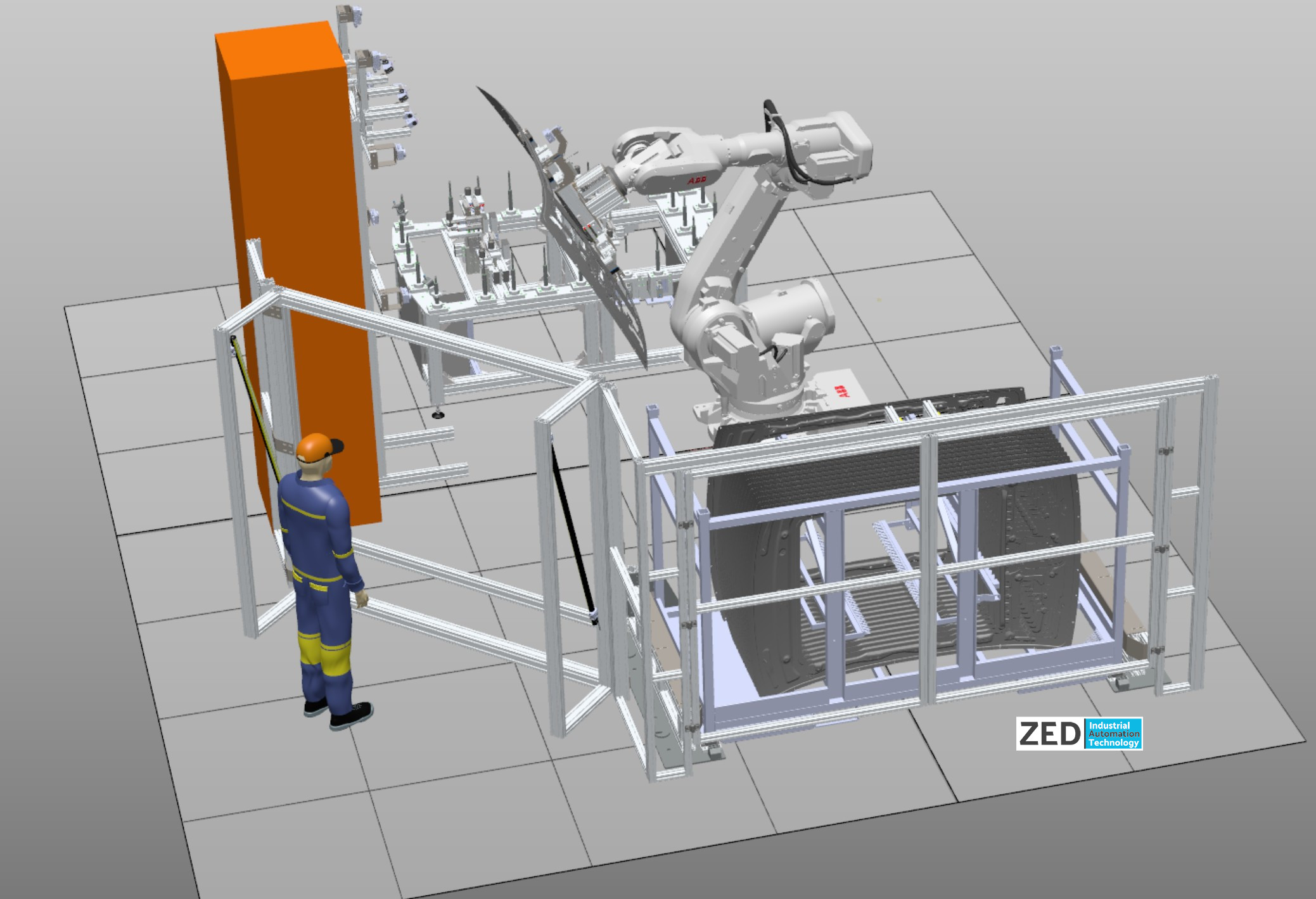Celula robotizata pentru manipulare produse automotive